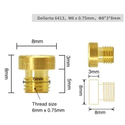 ZSDTRP 10Pcs/set 6mm Main Jet M6 Jets For Dellorto Carburetor PHBH PHBL PHBN PHBE PHBR PHVA PHVB #66-#155