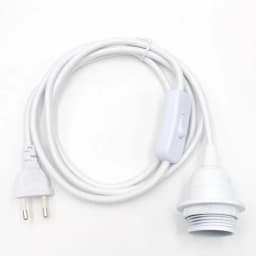 220V AC EU Plug Power Cord Fabric Covered Cable with On/Off Switch E27 Bakelite Lamp Holder Plug-In Cords for DIY Hanging Light