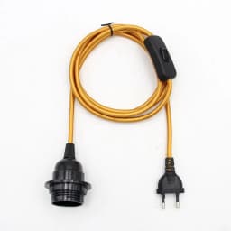 220V AC EU Plug Power Cord Fabric Covered Cable with On/Off Switch E27 Bakelite Lamp Holder Plug-In Cords for DIY Hanging Light