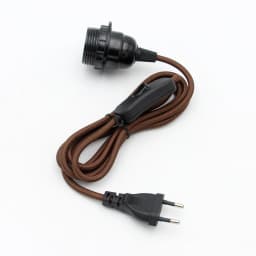 220V AC EU Plug Power Cord Fabric Covered Cable with On/Off Switch E27 Bakelite Lamp Holder Plug-In Cords for DIY Hanging Light