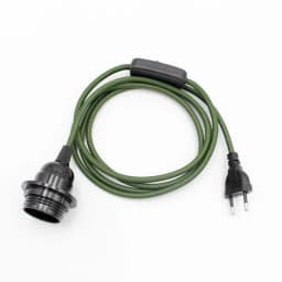 220V AC EU Plug Power Cord Fabric Covered Cable with On/Off Switch E27 Bakelite Lamp Holder Plug-In Cords for DIY Hanging Light
