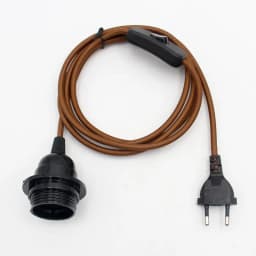 220V AC EU Plug Power Cord Fabric Covered Cable with On/Off Switch E27 Bakelite Lamp Holder Plug-In Cords for DIY Hanging Light
