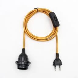 220V AC EU Plug Power Cord Fabric Covered Cable with On/Off Switch E27 Bakelite Lamp Holder Plug-In Cords for DIY Hanging Light