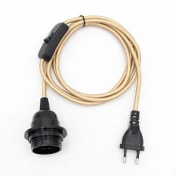 220V AC EU Plug Power Cord Fabric Covered Cable with On/Off Switch E27 Bakelite Lamp Holder Plug-In Cords for DIY Hanging Light