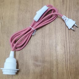 220V AC EU Plug Power Cord Fabric Covered Cable with On/Off Switch E27 Bakelite Lamp Holder Plug-In Cords for DIY Hanging Light