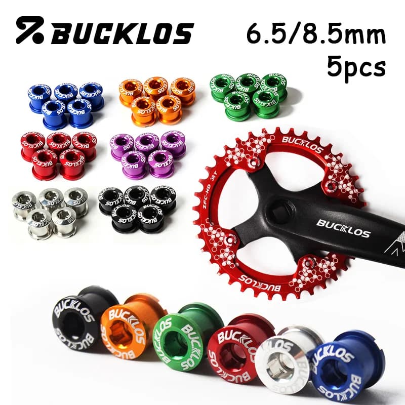 BUCKLOS Bike Chainring Bolts Single/Double/Triple Speed Disc Chainwheel Screws Fits for Bicycle Crank and Chain Ring 5pcs A Lot