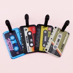 Vintage Cassette Tape Luggage Tags Suitcase ID Address Name Holder Baggage Tag Travel Boarding Portable Suitcase Accessories