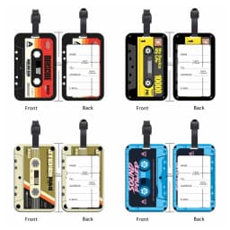 Vintage Cassette Tape Luggage Tags Suitcase ID Address Name Holder Baggage Tag Travel Boarding Portable Suitcase Accessories