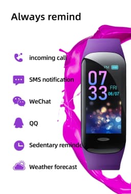 C1 Plus Smart Watch Fitness Tracker Bluetooth Heart Rate Blood Pressure Monitor Step Counting Sports Bracelet for Men Women 2026