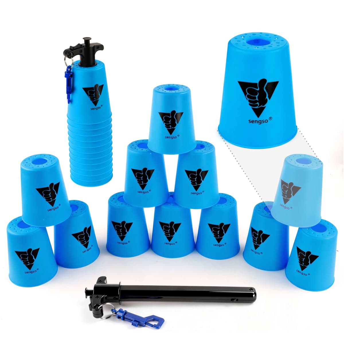 Speed Stacks | SENGSO Official Sport Stacking Set, 12 Cups Speed Stacking Cups | ABS Materials, Low Friction for Competition