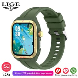 LIGE 2026 Outdoor Smart Watch Men 2.01" Screen lP68 Waterproof Watches Rugged Military Bluetooth Call Smartwatch For Android lOS