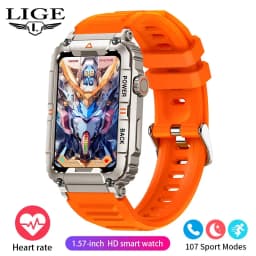 LIGE 2026 Outdoor Smart Watch Men 2.01" Screen lP68 Waterproof Watches Rugged Military Bluetooth Call Smartwatch For Android lOS