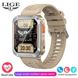 LIGE 2026 Outdoor Smart Watch Men 2.01" Screen lP68 Waterproof Watches Rugged Military Bluetooth Call Smartwatch For Android lOS