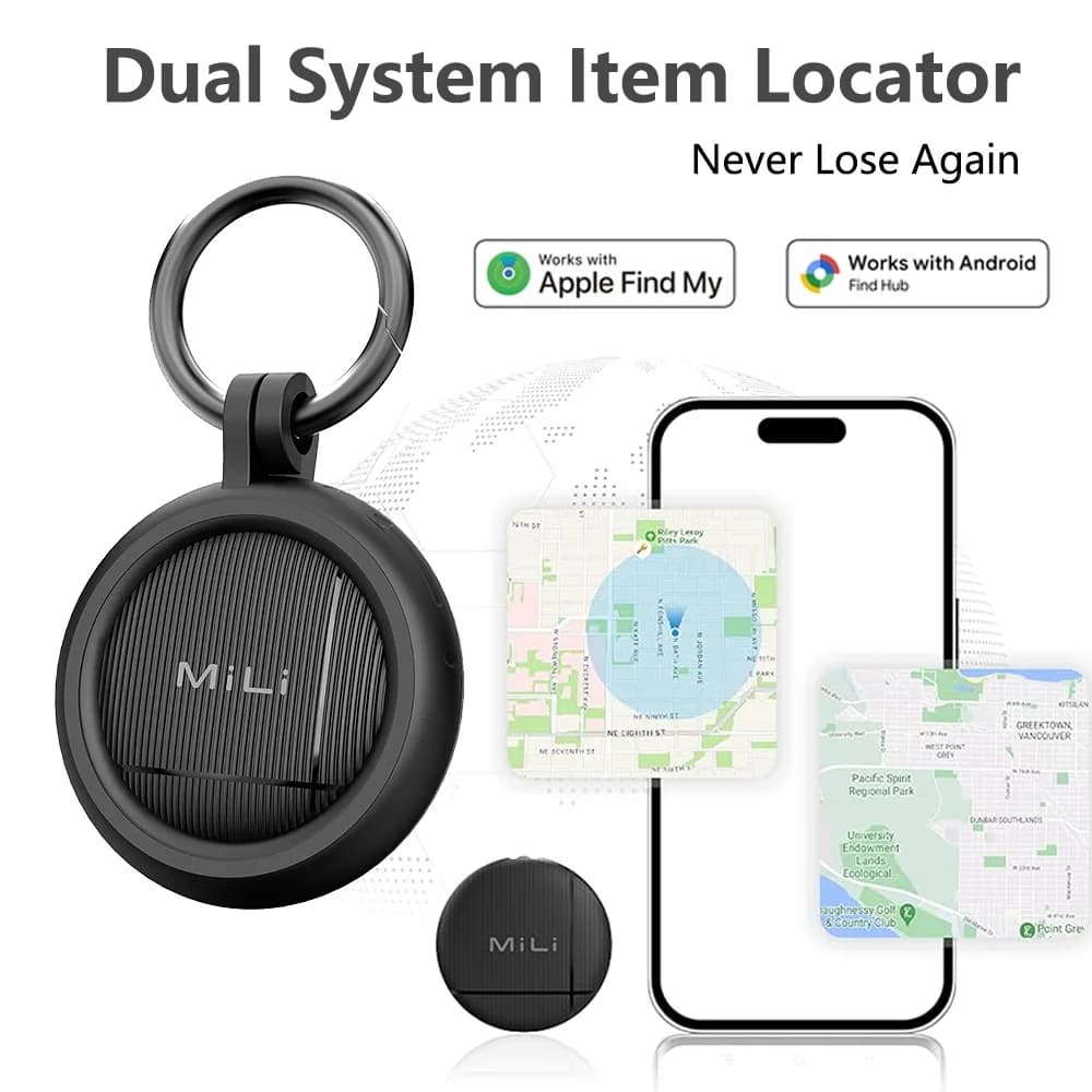 LiTag Duo Tracker Tag MiLi Smart Tag Item Finders Compatible with IOS Find My or Google Find Hub App Key Finder Item Locator