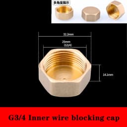 G1"1/4"1/8"3/8"1/2"3/4"G2" BSP Female Threaded Brass Pipe Hex Head Brass Stopper End Cap Plug Plumbing Fitting Connector Adapter