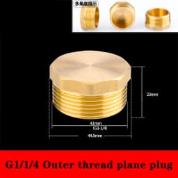 G1"1/4"1/8"3/8"1/2"3/4"G2" BSP Female Threaded Brass Pipe Hex Head Brass Stopper End Cap Plug Plumbing Fitting Connector Adapter