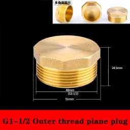 G1"1/4"1/8"3/8"1/2"3/4"G2" BSP Female Threaded Brass Pipe Hex Head Brass Stopper End Cap Plug Plumbing Fitting Connector Adapter