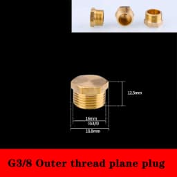 G1"1/4"1/8"3/8"1/2"3/4"G2" BSP Female Threaded Brass Pipe Hex Head Brass Stopper End Cap Plug Plumbing Fitting Connector Adapter