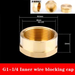 G1"1/4"1/8"3/8"1/2"3/4"G2" BSP Female Threaded Brass Pipe Hex Head Brass Stopper End Cap Plug Plumbing Fitting Connector Adapter