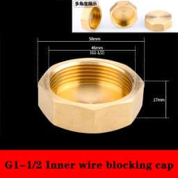 G1"1/4"1/8"3/8"1/2"3/4"G2" BSP Female Threaded Brass Pipe Hex Head Brass Stopper End Cap Plug Plumbing Fitting Connector Adapter
