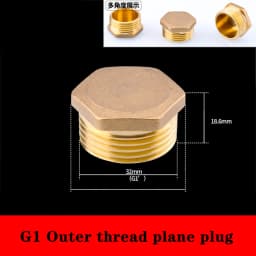 G1"1/4"1/8"3/8"1/2"3/4"G2" BSP Female Threaded Brass Pipe Hex Head Brass Stopper End Cap Plug Plumbing Fitting Connector Adapter