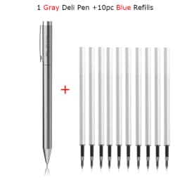Deli Metal Gel Pen Rollerball Caneta ручка Ballpoint 0.5MM Signing Pens for Office Students Business Stationary Supplies