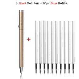 Deli Metal Gel Pen Rollerball Caneta ручка Ballpoint 0.5MM Signing Pens for Office Students Business Stationary Supplies