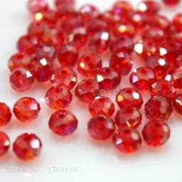 Isywaka Dark Red Colors 4*6mm 50pcs Rondelle Austria Faceted Crystal Glass Beads Loose Spacer Round Beads for Jewelry Making