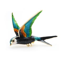 Wuli&Baby Enamel Flying Swallow Brooch Pins For Women Animal Bird Broche Jewelry Gift