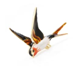 Wuli&Baby Enamel Flying Swallow Brooch Pins For Women Animal Bird Broche Jewelry Gift