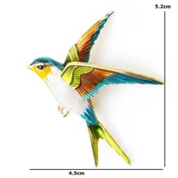 Wuli&Baby Enamel Flying Swallow Brooch Pins For Women Animal Bird Broche Jewelry Gift