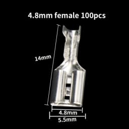 100Pcs/lot 2.8/4.8/6.3mm Female and Male Crimp Terminal Connector Silver Car Speaker Electric Wire Connectors Set