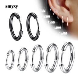 1 Pair Women/Man Stainless Steel Small Hoops Earring Piercing Ear Cartilage Tragus Simple Thin Circle Anti-allergic Ear Buckle