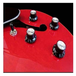 4pcs Guitar Top Hat Speed Control Knobs 2 Volumes & 2 Tones Silver Bell for LP SG Guitar
