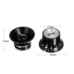 4pcs Guitar Top Hat Speed Control Knobs 2 Volumes & 2 Tones Silver Bell for LP SG Guitar