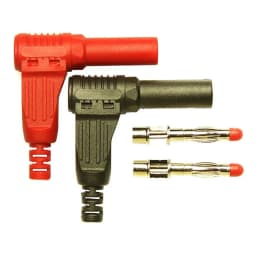 2Pcs/1pair Red/Black 4mm Male Right Angle Insulation Wire Solder Type DIY Banana Plug Connector Multimeter test
