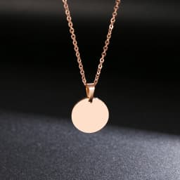 DOTIFI Stainless Steel Necklace Round Circle Pendant For Women Elegant Clavicle Rose Gol DNecklace Wedding Jewelry Wholesale