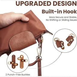 Leather Replacement Crossbody Bag Strap,Bag Shoulder Strap for Longchamp Short Handle Bags Without Punching Modification