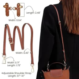 Leather Replacement Crossbody Bag Strap,Bag Shoulder Strap for Longchamp Short Handle Bags Without Punching Modification