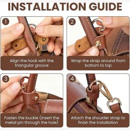 Leather Replacement Crossbody Bag Strap,Bag Shoulder Strap for Longchamp Short Handle Bags Without Punching Modification