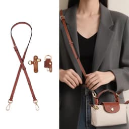 Leather Replacement Crossbody Bag Strap,Bag Shoulder Strap for Longchamp Short Handle Bags Without Punching Modification