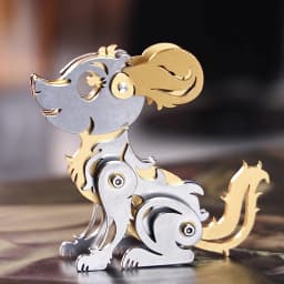 MOKR Dog 3D Metal Puzzle Brain Teaser Puzzles For Adults DIY Assembly Model Birthday Gift