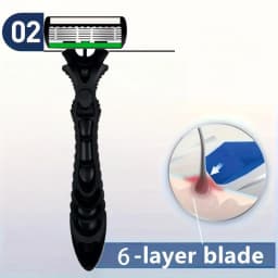High Quality Man Safety Razor Blade 6 Layer German Stainless Steel Shaving Cartridges Compatible Mach Shaver