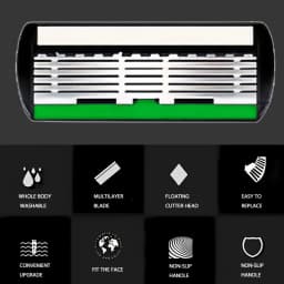 High Quality Man Safety Razor Blade 6 Layer German Stainless Steel Shaving Cartridges Compatible Mach Shaver