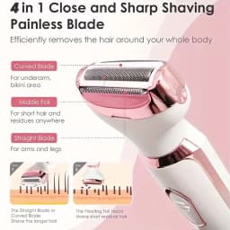 4-in-1 Rechargeable Electric Lady Shaver Set - Portable 500mAh Wet & Dry Painless Trimmer for Face, Nose, Legs & Underarms