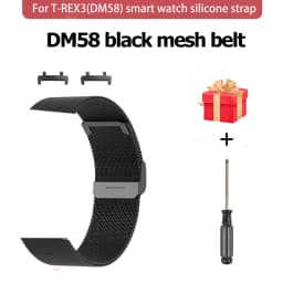 Suitable for DM58 T-REX3 Smartwatch, Silicone Strap, Stainless Steel Strap, Width 22mm, DM58 Smartwatch Wristband Connector