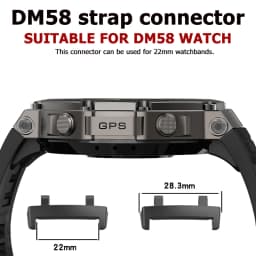 Suitable for DM58 T-REX3 Smartwatch, Silicone Strap, Stainless Steel Strap, Width 22mm, DM58 Smartwatch Wristband Connector