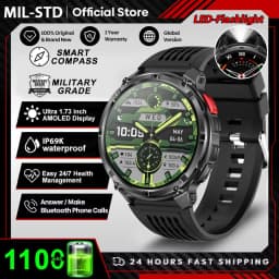 2026 New T-Rex3 Pro 1100mAh Battery Smart Watch GPS Path 5ATM Waterproof Sports Run Tracker Outdoors Compass Military Smartwatch