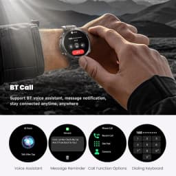 Mens Military T REX 3 Smartwatch 1.73" AMOLED Compass BT Call 1ATM Waterproof Wrist Sport Smart Watches for Man IOS Android 2026