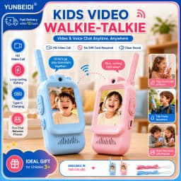 2PCS Kids Video Walkie Talkies USB Charging Indoor and Outdoor High Definition Intercom Children's Toys Birthday Gifts Ages 3-12